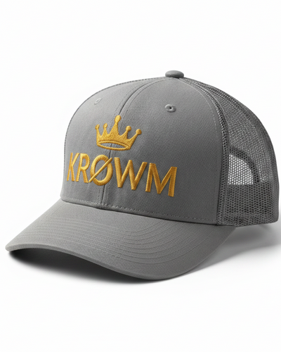 KRØWM Golden Crown Grey Trucker Hat