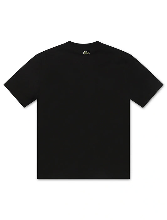 Lacoste Classic Fit Cotton Print Jersey Tee - Black
