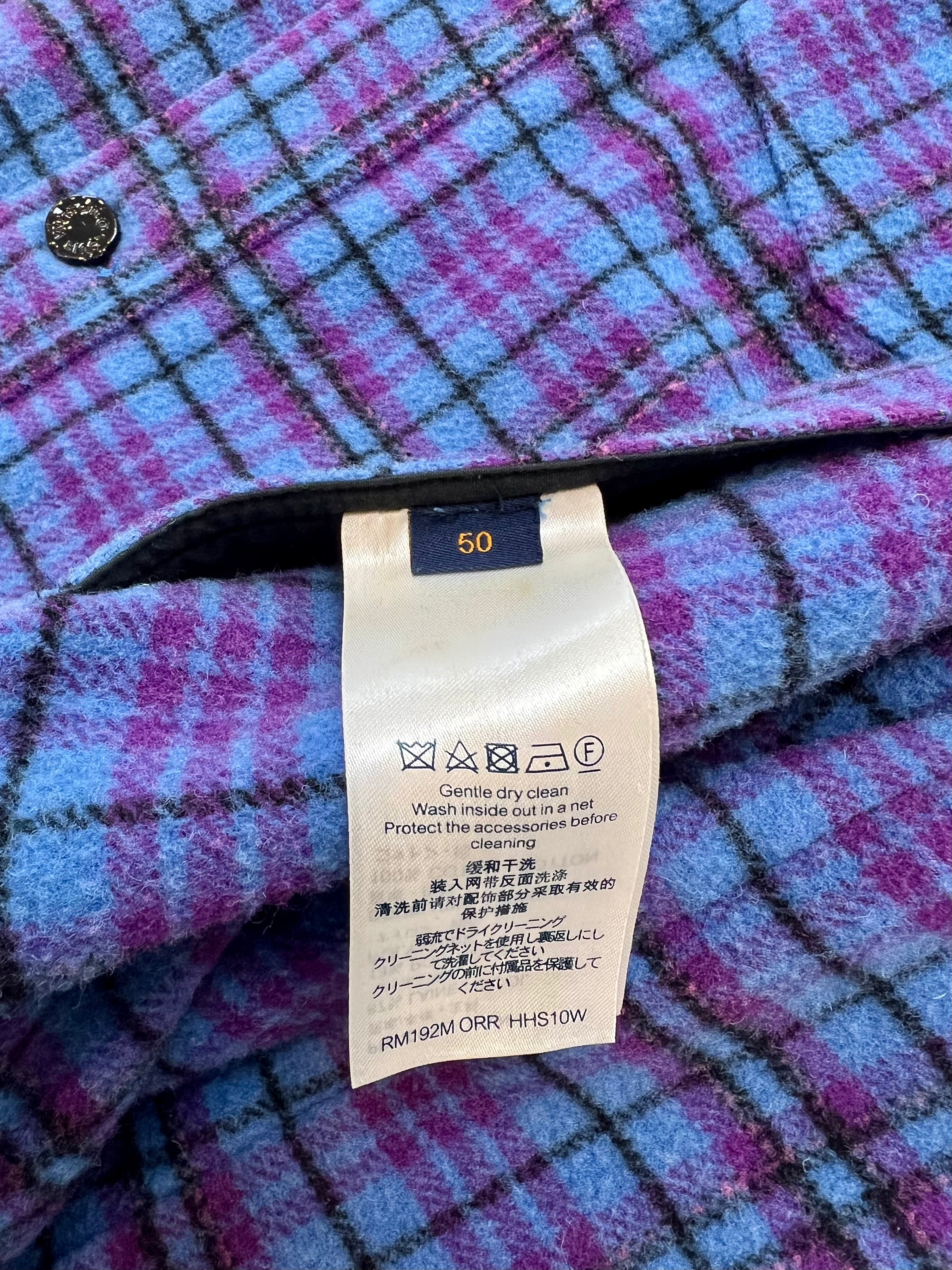 Louis Vuitton Plaid Trucker Jacket in Blue / Purple
