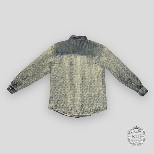 GUCCI GG JACQUARD DENIM JACKET - LIGHT BLUE