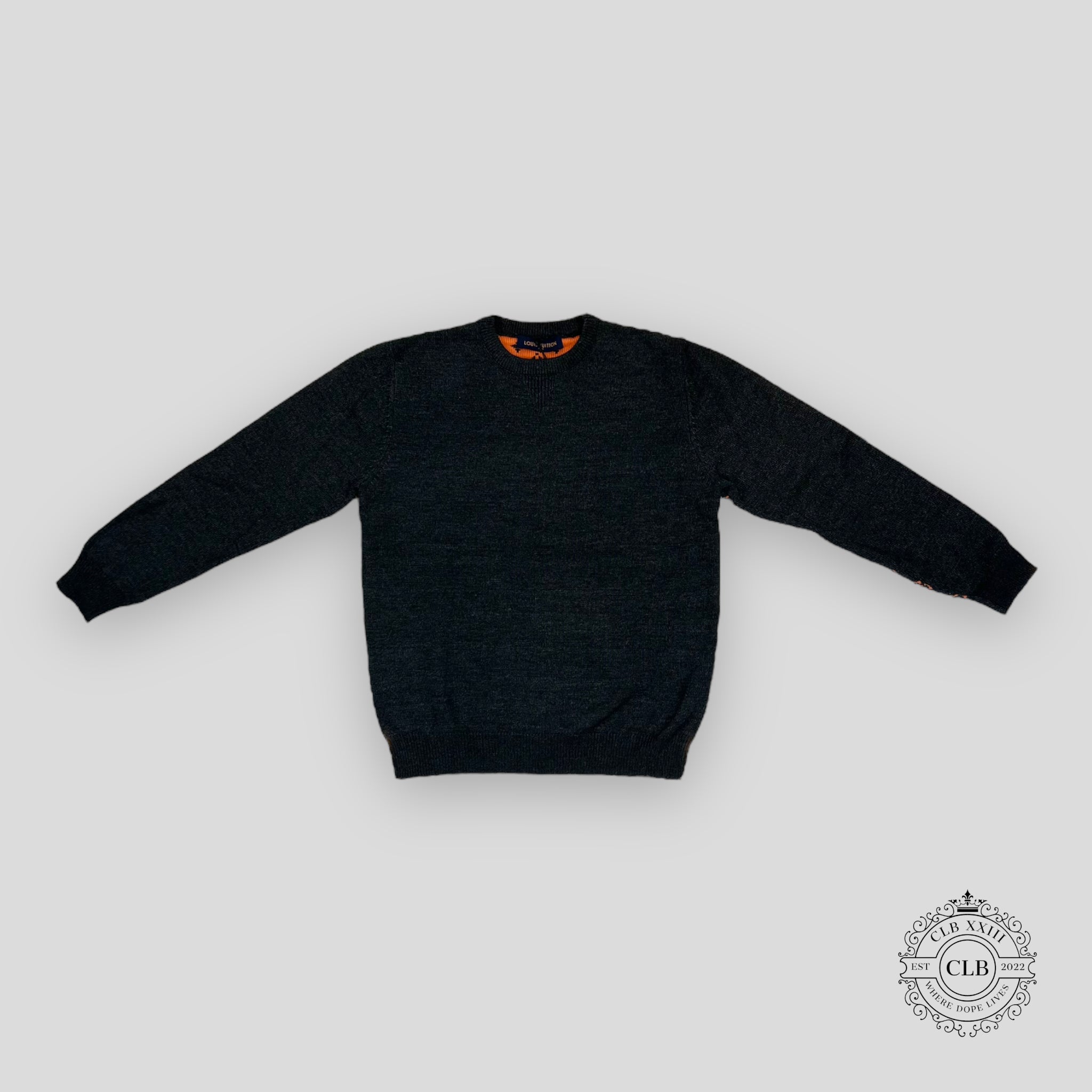 LOUIS VUITTON MONOGRAM KNIT SWEATER - GREY/ORANGE