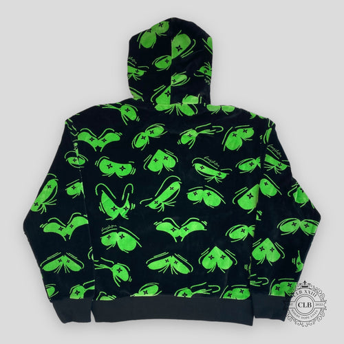 LOUIS VUITTON EYES GRAPHIC JACQUARD HOODIE - BLACK/GREEN